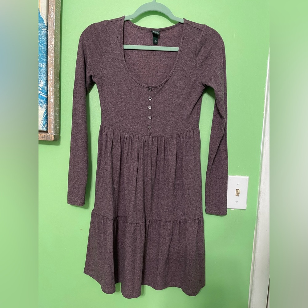 Women’s XS Wild Fable long sleeve purple soft tiered babydoll mini dress